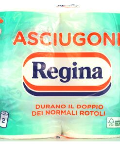 REGINA CARTA CUCINA ASCIUGONI 2 ROTOLI 2 VELI MAXI FOGLI 200 STRAPPI